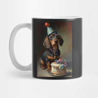 Daschund Dog Birthday Party Card Mug